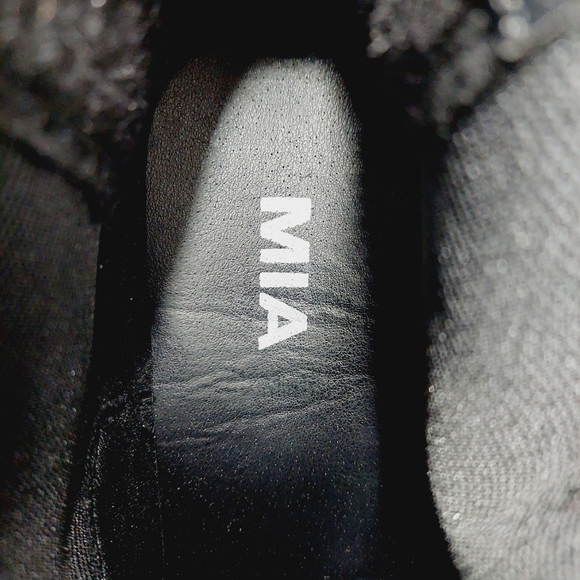 New Mia Alejandro Black Leather Platform Boots M703 - Picture 10 of 11